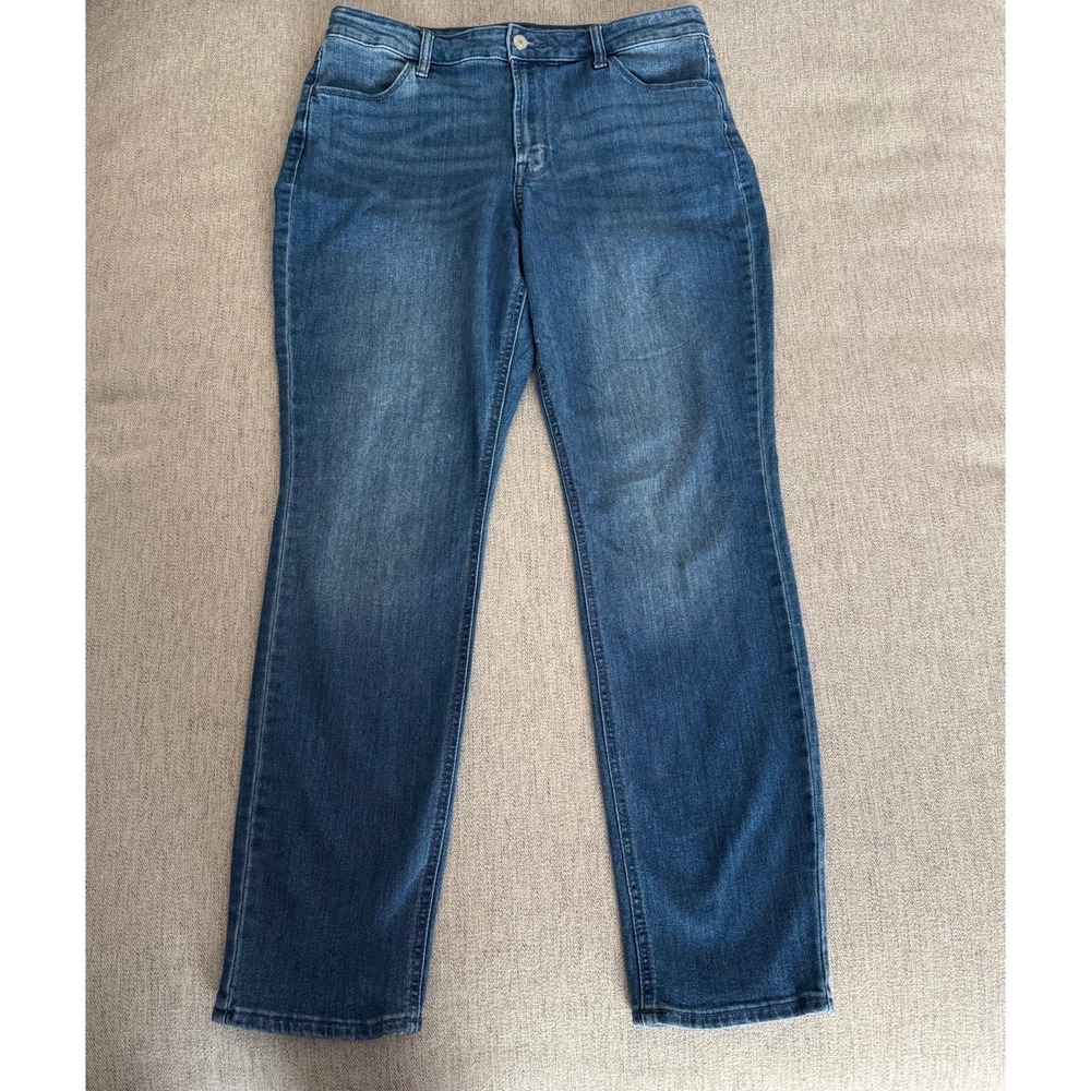 Old Navy High Rise Wow Straight Jeans Size 12 Long Womens Medium Wash Blue